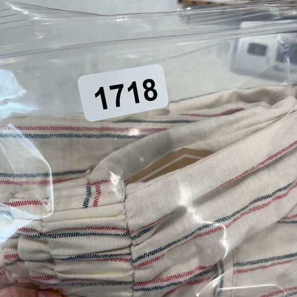 COPPER KEY PANTS WOMENS LARGE NATURAL STRIPED‎ BELTED WIDE-LEG CROPPED TROUSER - Picture 11 of 12